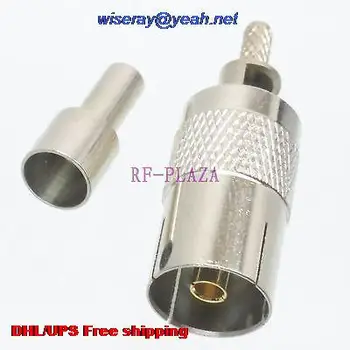 

DHL/EMS 200pcs Connector IEC DVB-T PAL female crimp RG174 RG316 LMR100 cable Straight -A3