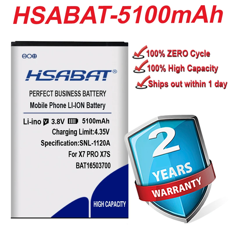 HSABAT Top Brand 100% New 5100mAh Battery for Doogee X7 X7PRO X7S PRO in stock | Мобильные телефоны и аксессуары