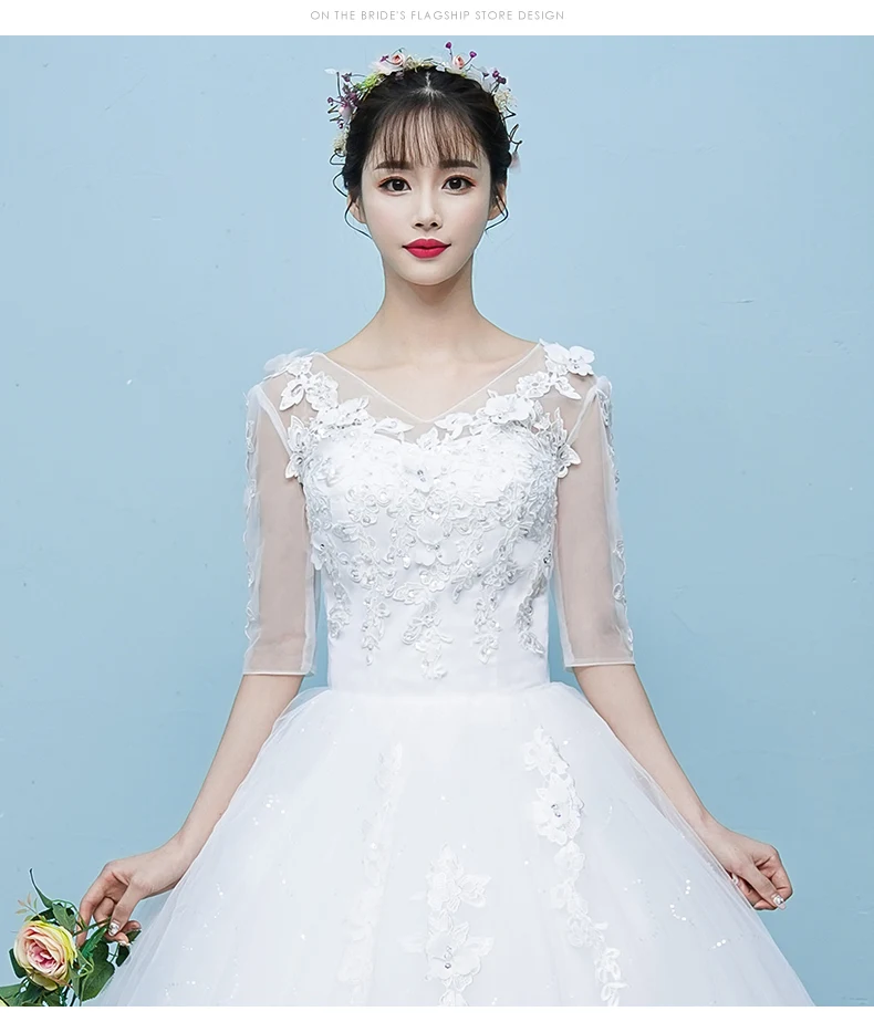 Свадебное платье 2019 Новое свадебное корейское летнее платье на одно плечо для беременных женщин рукава средней длины женское бальное