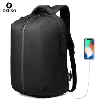 

OZUKO Male Backpack Casual Men Travel Pack Bag Student Waterproof Backbag USB Charging Anti-theft Password Lock Computer Bagpack