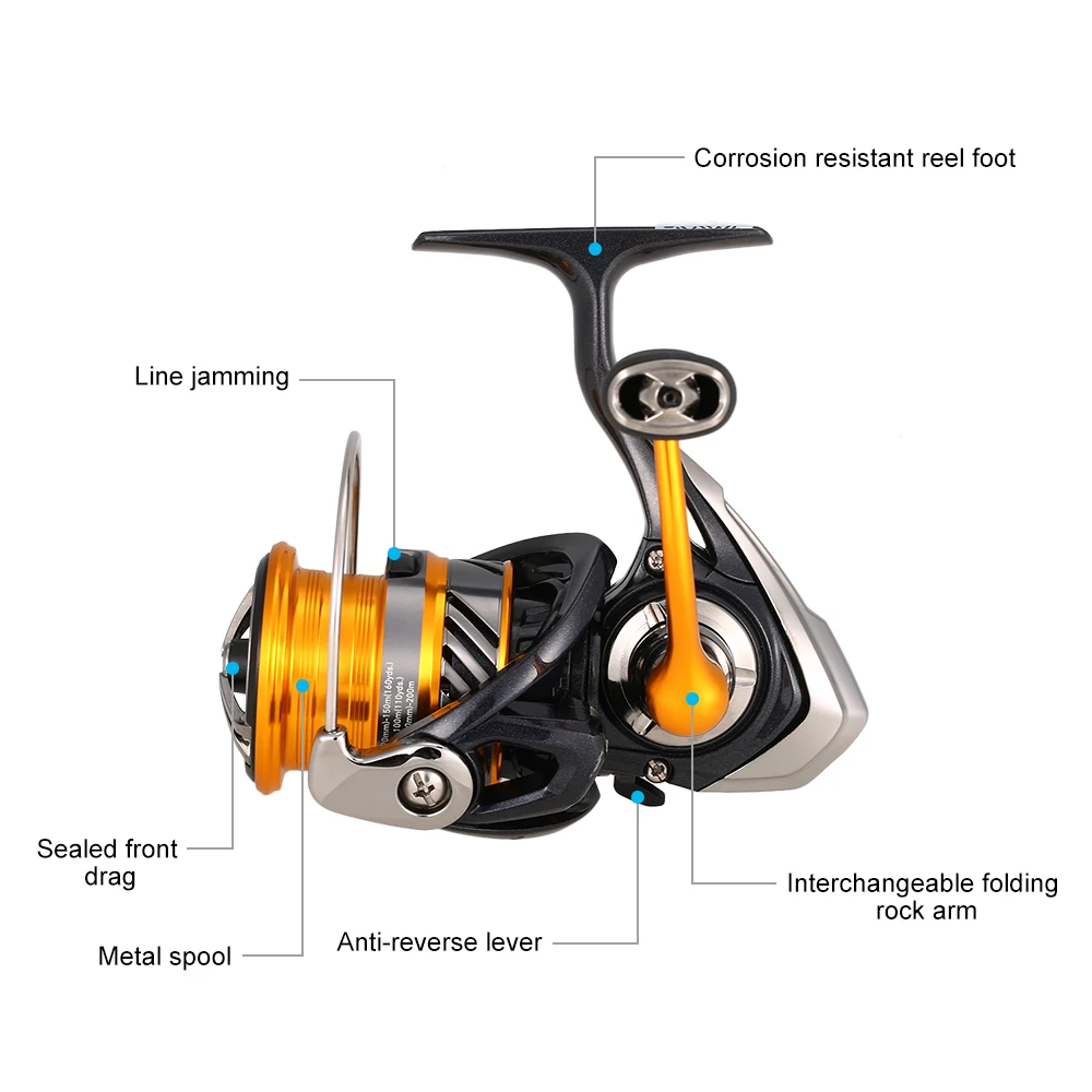 

Hot New DAIWA Lightweight Spinning Reel 6.2:1 Spinning Fishing Reel Left Right Interchangeable Fishing Reel 26LB Powerful Reel