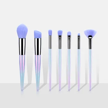 

7Pcs Makeup Brushes Set Laser Handle Purple Foundation Foundation Loose Powder Eyeshadow High Gloss Blush Beauty Tools