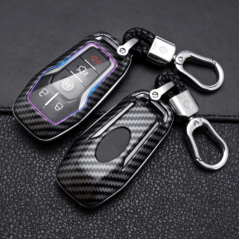 4/5 Buttons Key Shell Case Fob Bag Box For Lincoln Ford Accessories Carbon Fiber