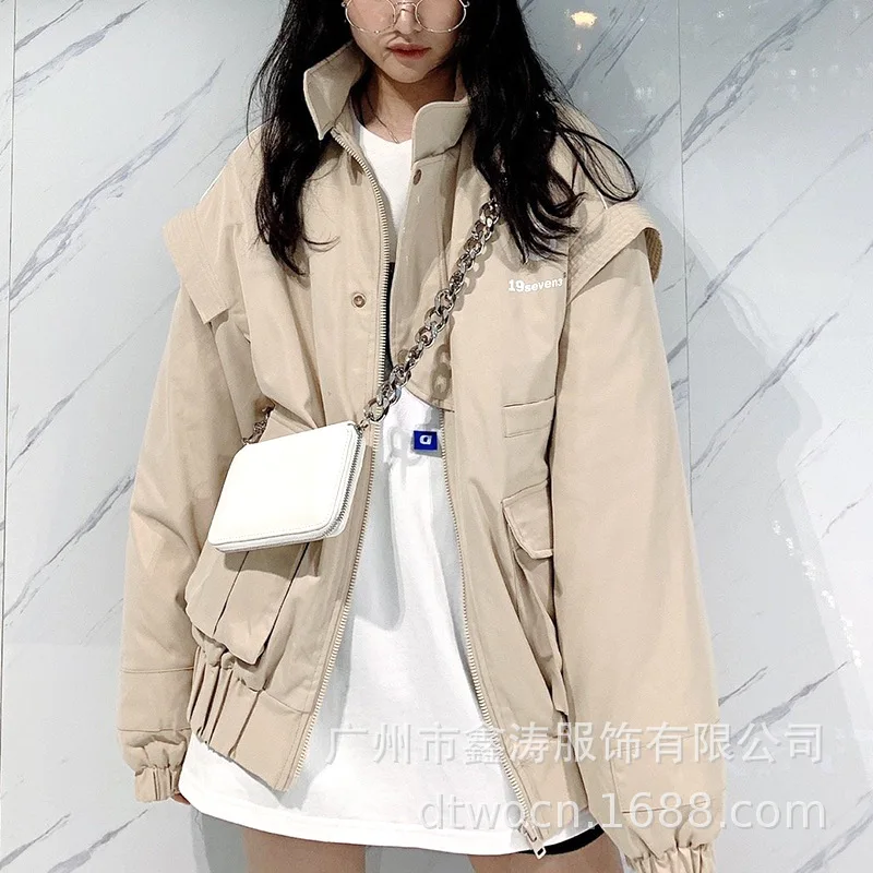 

DX2 Origional Design WOMEN'S Dress 2019 Autumn And Winter New Products Loose-Fit Slimming Solid Color Cotton Coat WOMEN'S Dress