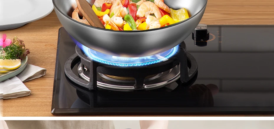 High Quality Chinese Iron Wok Traditional Handmade Iron Wok Non-stick Pan Non-coating Induction and Gas Cooker Cookware