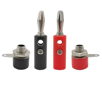 

10/5/2pair Audio Speaker 4mm Banana Plug Screw + Socket Connector Kits Jack Panel Terminal Red + Black DIY Model Parts