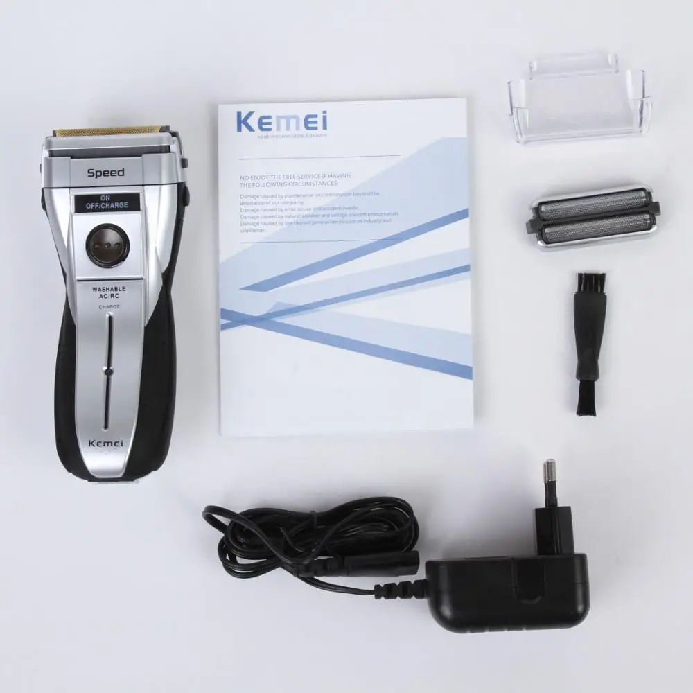 kemei electric Shaver KM-1730 electric razor twin Blade beard trimmer rechargeable washable cordless