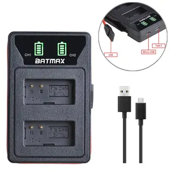 

Batmax NB-10L NB10L LED Dual USB Charger with Type C Port&USB Cable for Canon G1X G15 G16 SX40HS SX50HS SX60HS SX40 SX50