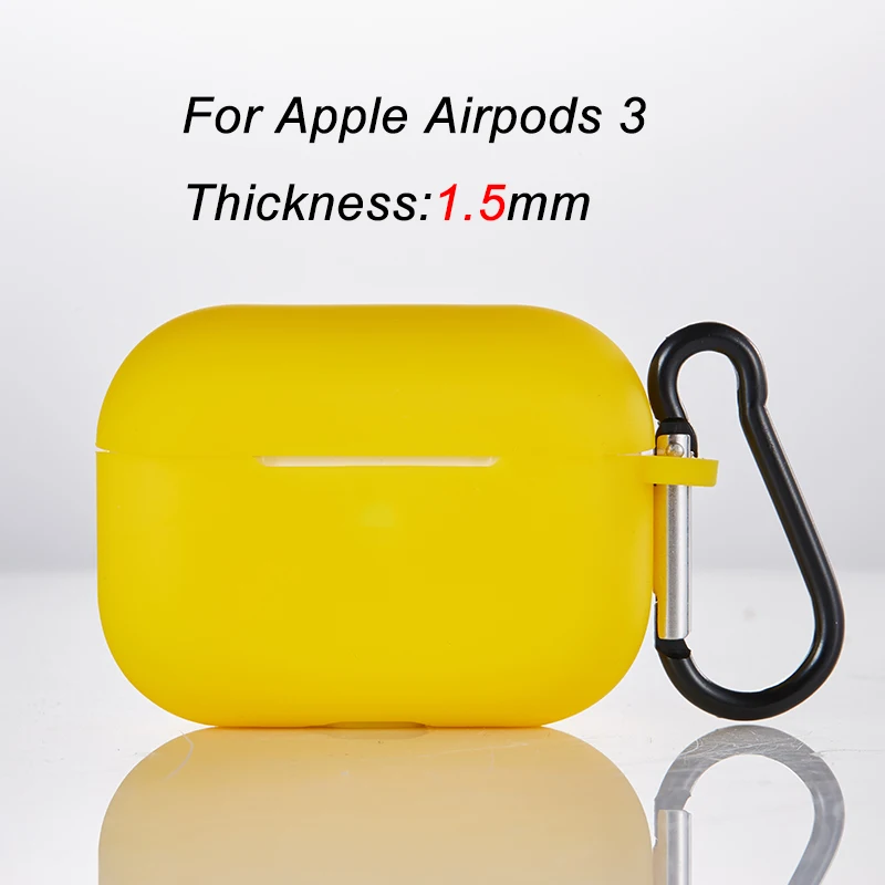 Мягкий силиконовый защитный чехол для наушников для Apple Airpods 1 2 3 Pro Bluetooth беспроводной чехол для наушников s Аксессуары для гарнитуры - Цвет: 0001-yellow-3