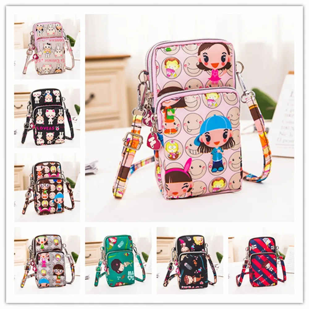 

Latest Cute Mobile Phone Wrist Bag Cloth Waterproof Bag For Motorola Moto G7 G6 G5 E5 E4 C X Z Plus Shoulder Messenger Bag Cover