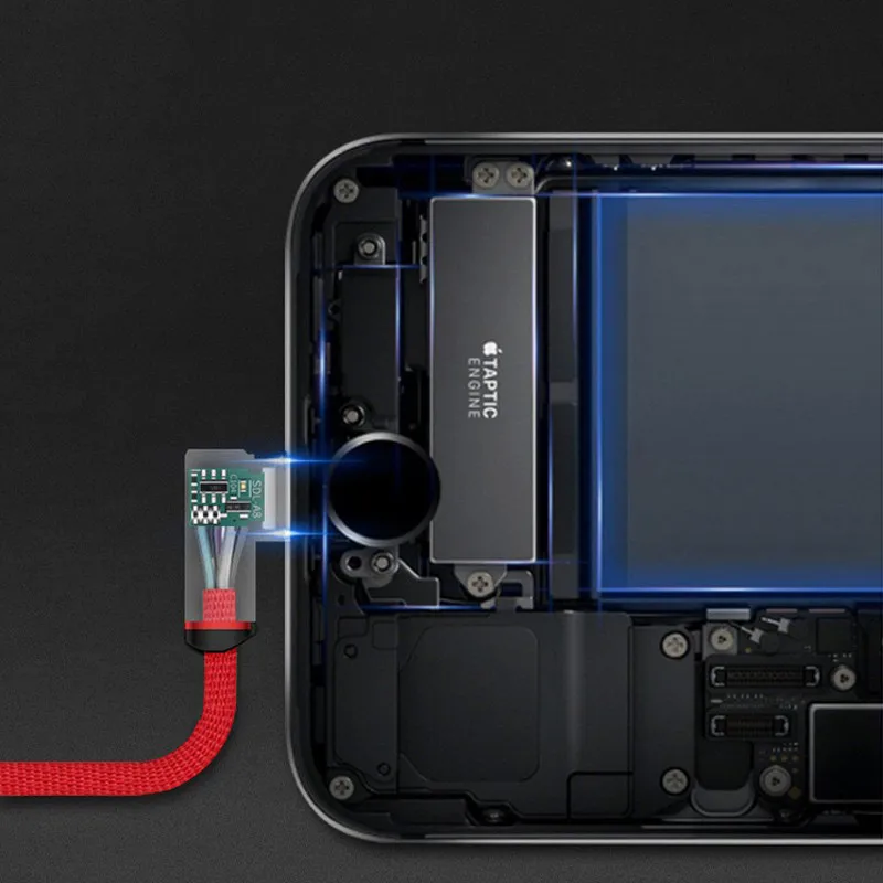 Для Apple ios Android v8 двойной локоть usb тканевая линия передачи данных 1,2 м прочная постоянная температура Быстрая зарядка D30