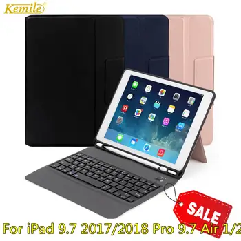 

Case For iPad 6th 2018 9.7 case keyboard W Pencil Holder Stand Leather Cover For iPad 2017 9.7 Air 2 Pro Case Keypad A1893 A1954