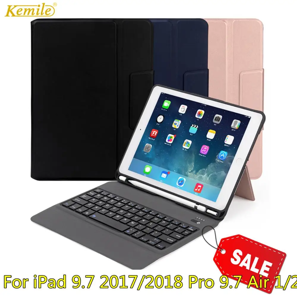 Чехол-книжка с подставкой для клавиатуры и стилуса iPad 6 2018 2017 Air 2 Pro кожаный чехол 9