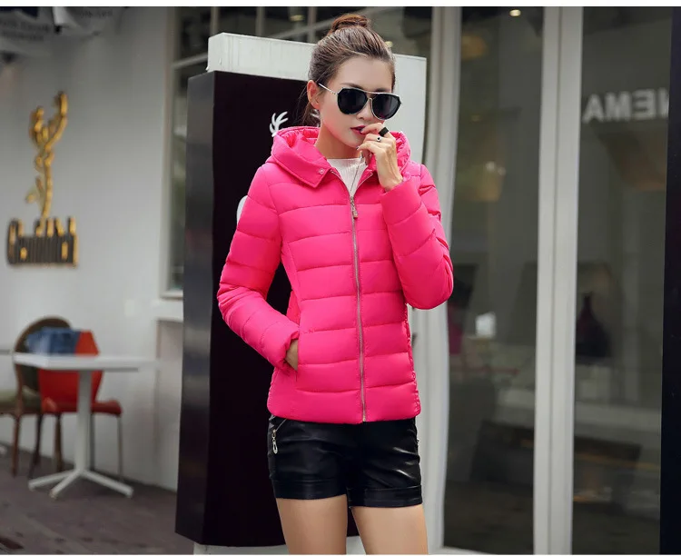 Зимний стиль, модный корейский стиль, большой меховой воротник, пуховик, женское короткое тонкое приталенное пальто больших размеров