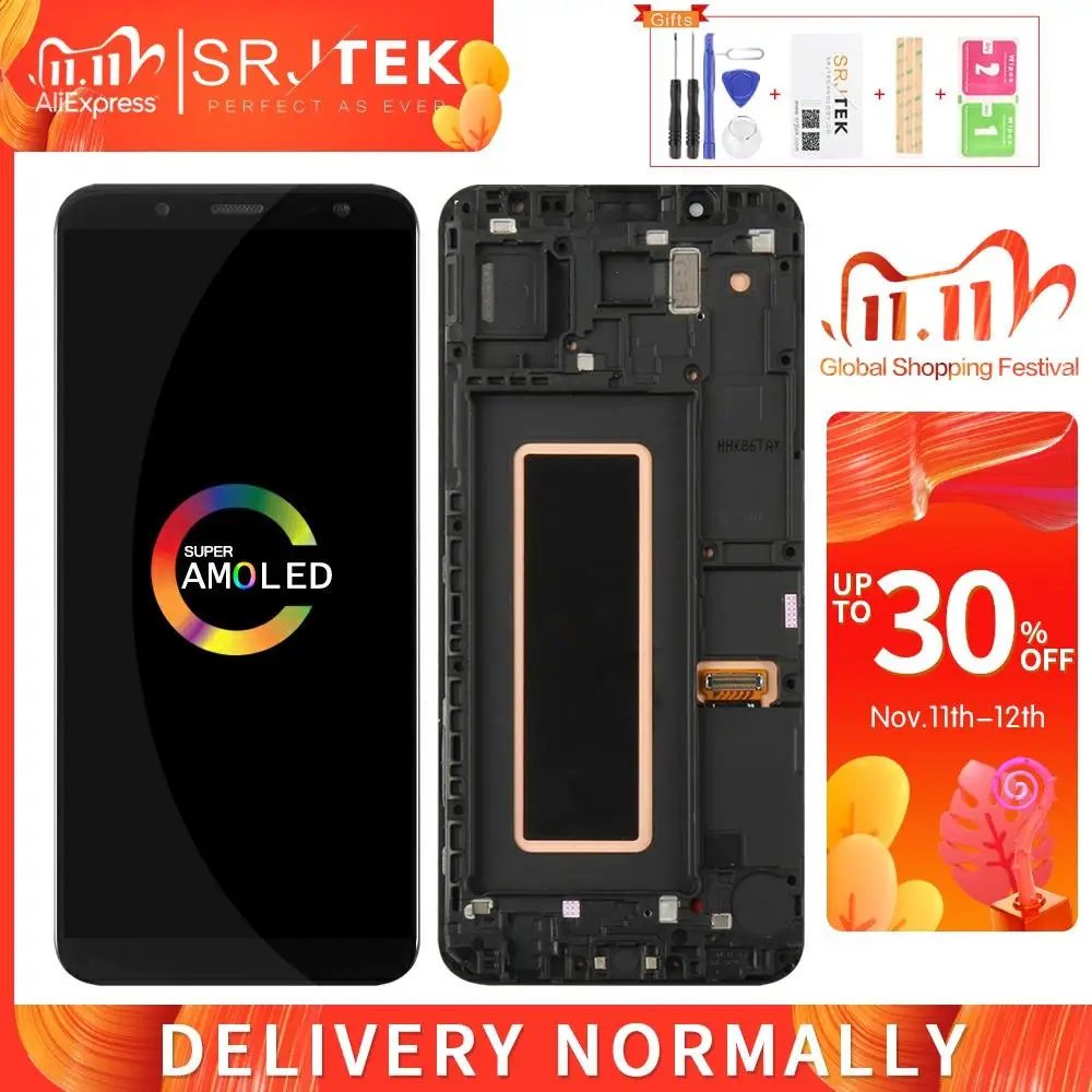 Для Samsung Galaxy J6 2018 сенсорный дисплей для J600F экран J600G/DS дигитайзер панель сборка