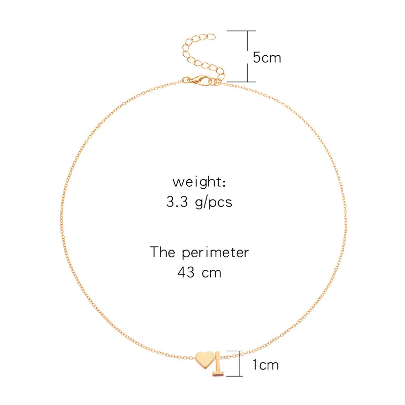 Luokey Fashion Tiny Initial Letter Pendant Necklace For Women A-Z Alphabet Name Choker Chain Necklace Bijoux Femme 2020 Collares