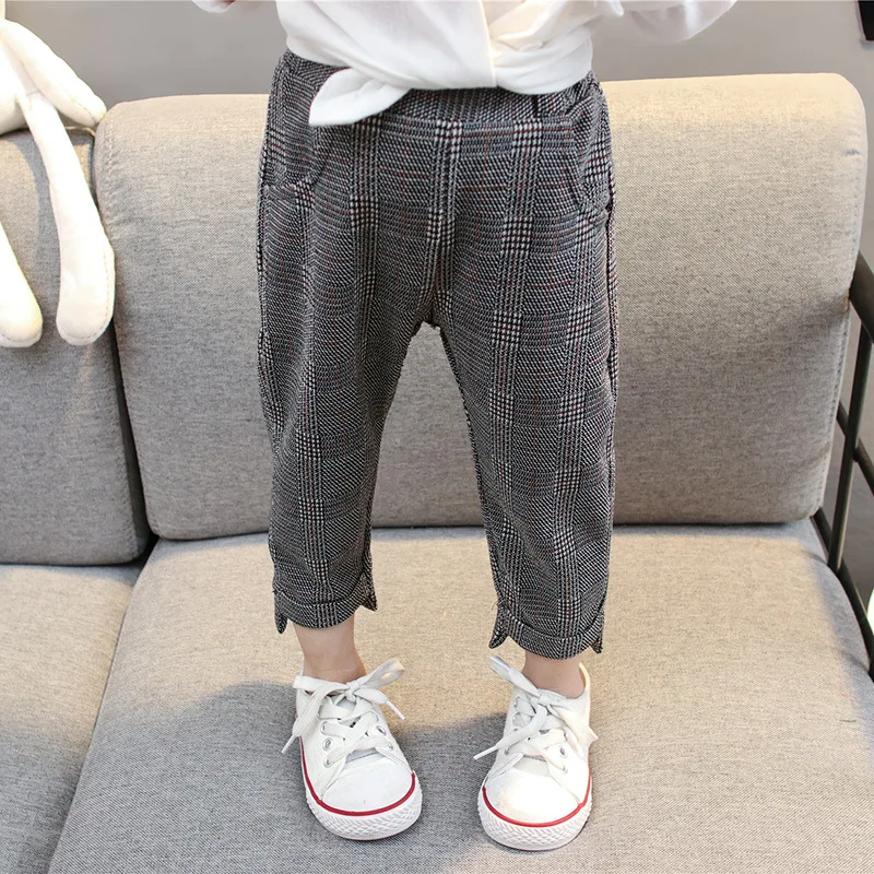 

Baby Girls Plaid Woolen Cloth Pants CHILDREN'S Trousers Autumn Clothing Trousers Korean-style 2019 New Style Girls Casual Versat