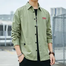 

New pure cotton loose shirt Men's Japanese wear long sleeve shirt simple plain color square collar casual long sleeve shirt