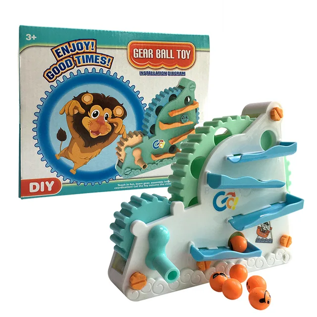 Kids Gear Blocks Toy Set Building Construction Gear Ball Game for Children Assemble Marble Run Race Track Educational Toys 1