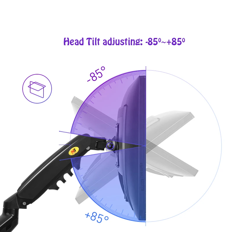 Новинка NB F160 газовая пружина 360 градусов настольный 1"-27" двойной держатель монитора кронштейн для монитора с полным движением нагрузка 2-9 кг каждый