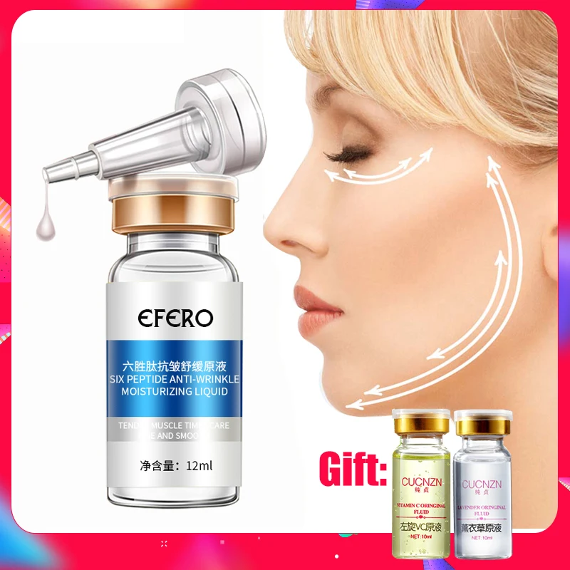 

EFERO Six Peptides Face Serum Anti-Aging Moisturizing Whitening Essence Argireline Nourish Dry Skin Care Shrink Pores Face Cream