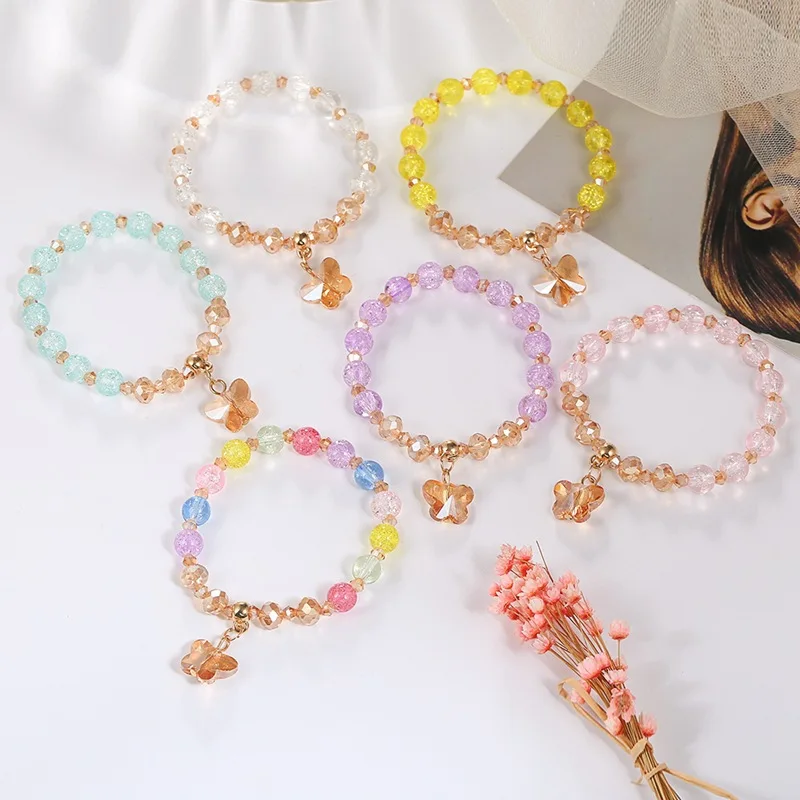 Children Bracelets for Girls Candy Color Adjustable Rope Pendant Beads Bracelets beaded bracelet rope bracelet