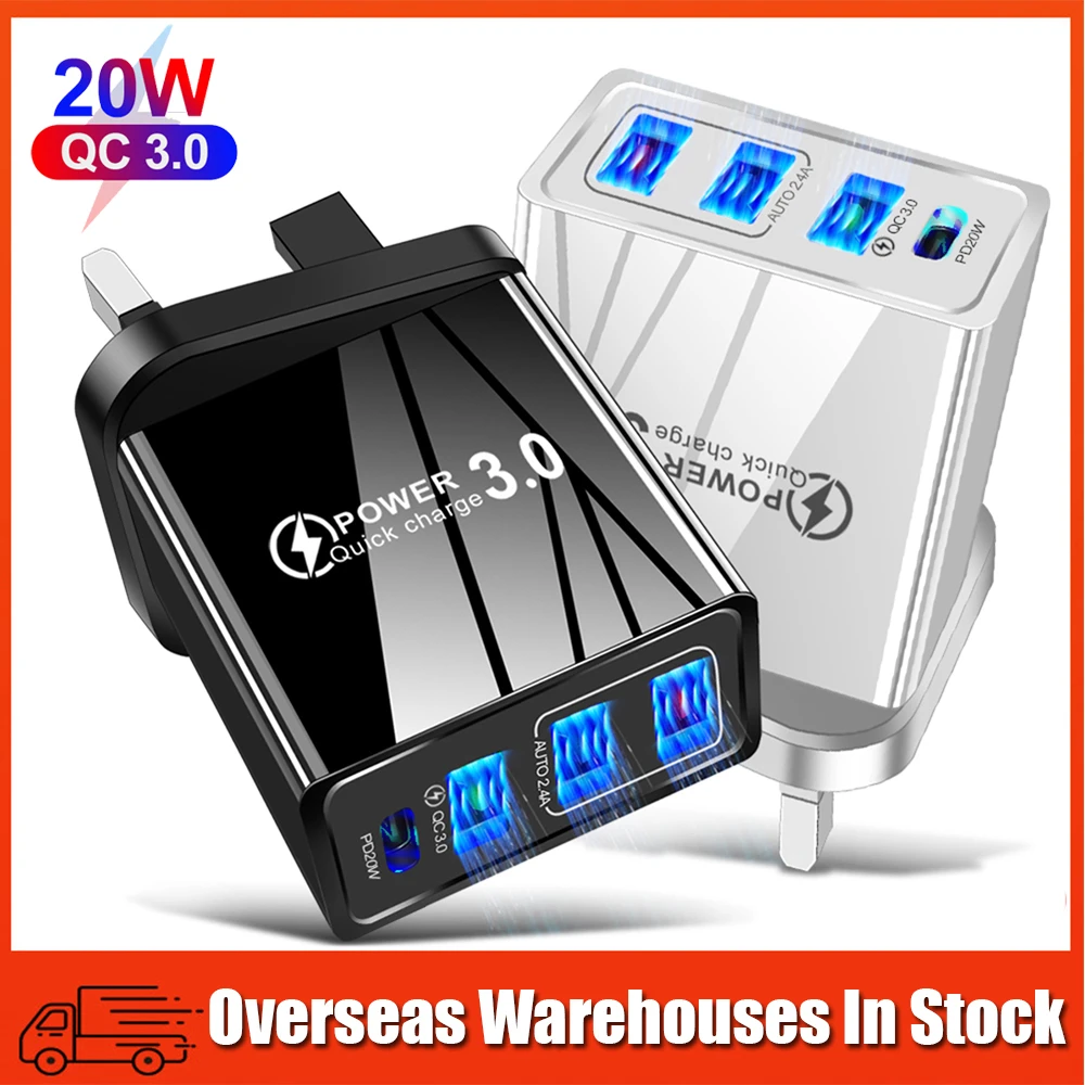 Cargador de teléfono móvil 3 USB PD tipo C, fuente de alimentación de pared de viaje portátil, adaptador de cabezal de carga para teléfono inteligente y tableta|Cargadores de teléfono móvil| -