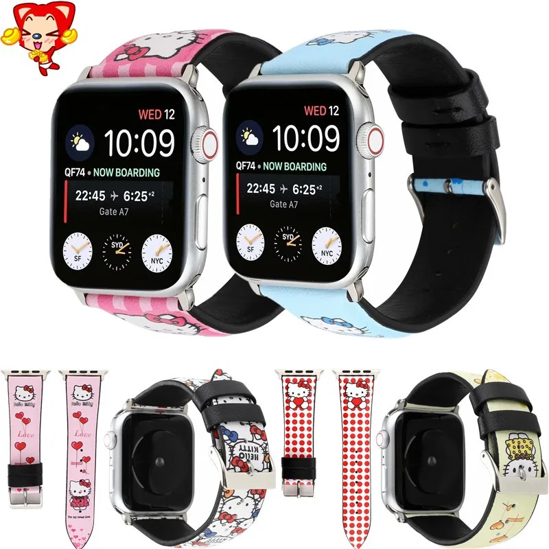 Обувь из натуральной кожи с рисунком ремешок для наручных часов Apple Watch версии 4