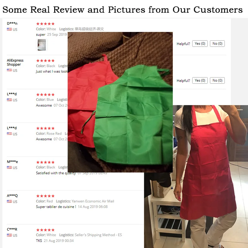 Однотонный кухонный фартук для женщин и мужчин плотный Бытовой Моющий из хлопка