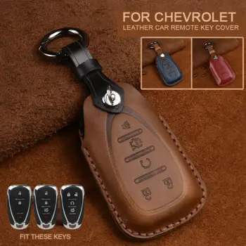 Cuoio Caso Della Copertura Chiave A Distanza Per Chevrolet Blazer Bullone Camaro Cruze Equinox Malibu di Sonic Spark Traverse Trax Volt accessori