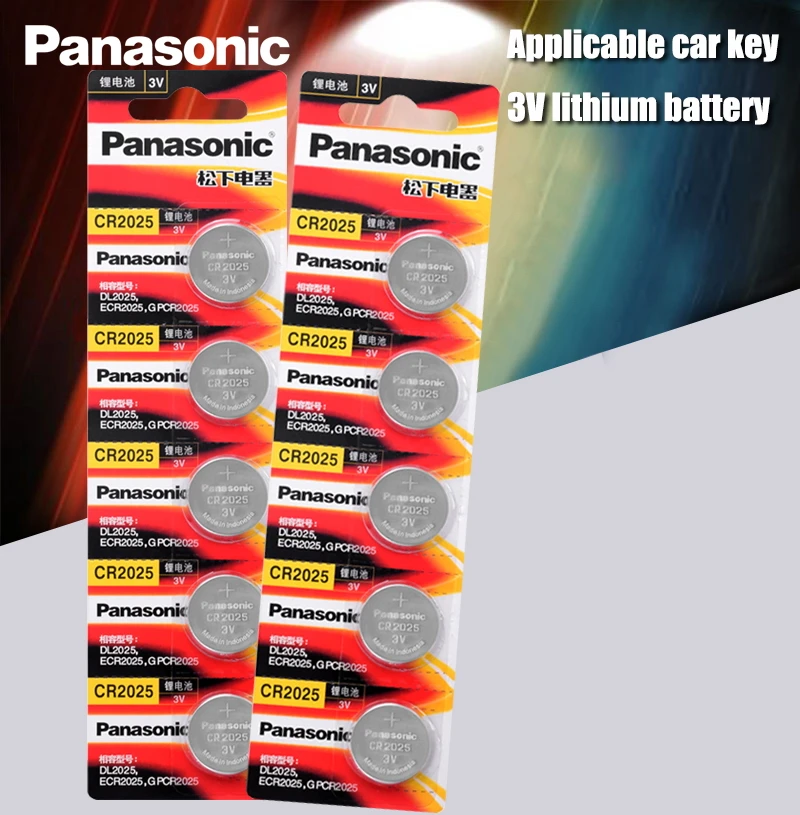 Panasonic-pilas de botón originales cr2025, 10 unids/lote, batería de botón de litio cr 2025 3V para reloj con calculadora, Escala de peso