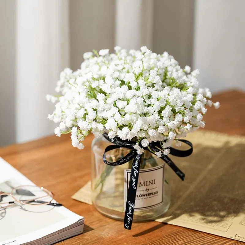 10pcs Baby Breath Artificial Flowers, Fake Babys Breath Gypsophila Flowers,  Bulk Realistic Artificial Flowers Bouquet Decoracion For Wedding Party Hom