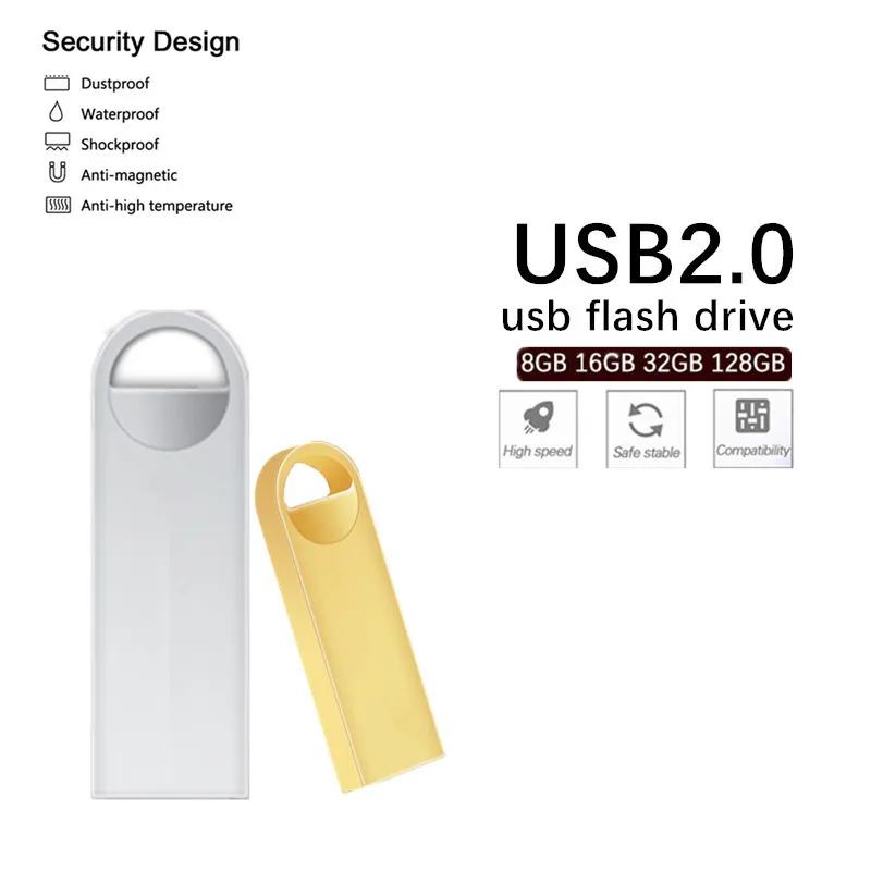 Usb флеш-накопитель 2,0, подарок, металлический водонепроницаемый брелок, флеш-память, высокая скорость, U диск, 64 ГБ, 128 ГБ, 4 ГБ, 8 ГБ, 16 ГБ, флеш-накопитель, 32 ГБ
