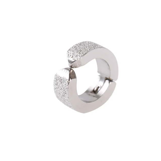 1piece silver 1 шт., скраб, зажим для ушей, не Сережки для пирсинга для женщин и мужчин, Круглый Круг для ушей, поддельные серьги, безболезненные, антиаллергенные, панк, ювелирные изделия для ушей - Окраска металла: 1piece silver