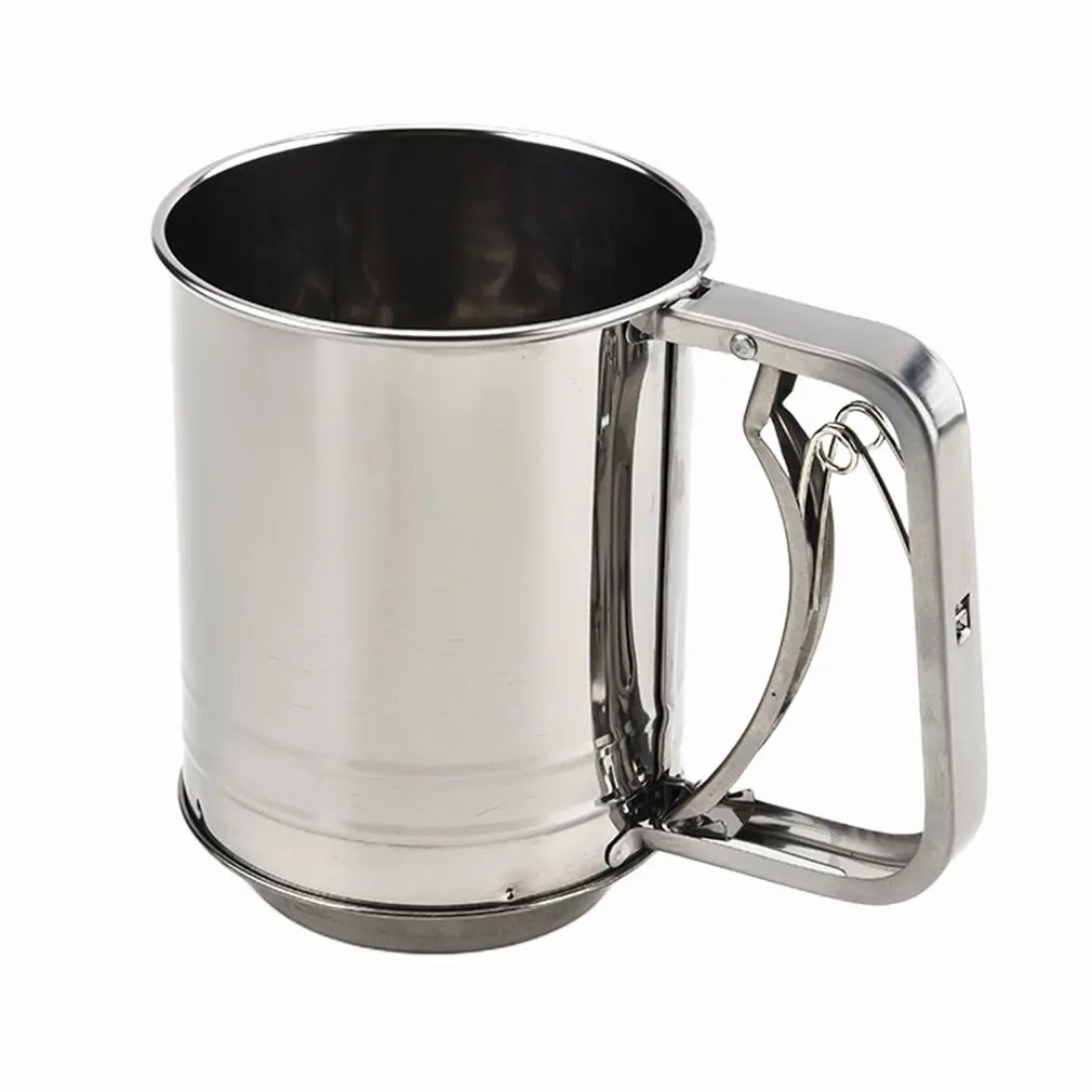 

Stainless Steel Hand-Pressed Flour Sieve Convenient And Durable Filter Evenly Comfortable Handle Anti-skid