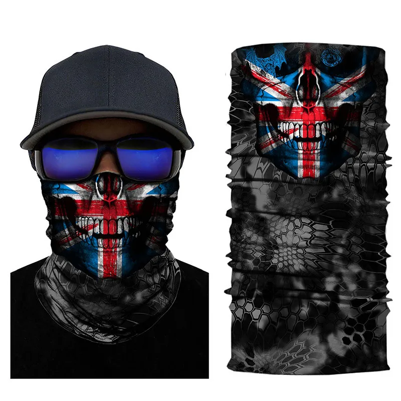 head wraps for men Seamless Balaclava Magic Scarf Neck Face Cover Ghost Skull Skeleton Head Bandana Shield Headband Headwear Bandanas Men Bicycle barbour scarf mens