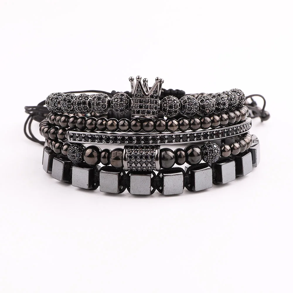 JARAVVI High Quality New Luxury CZ Pave Charm Stainless Steel Beads Macrame Friendship Bracelet Men Jewelry Gift - Image 3