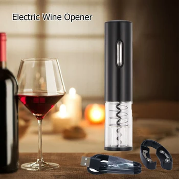 

USB Charging Electric Red Wine Opener Automatic Bottle Opener Jar Corkscrew Opener Foil Cutter Rechargeable Kitchen Tools
