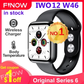

Finow IWO W46 Smart Watch 2020 New Wireless Charging ECG Heart Rate Sport Men 1.75 Inch 320*385 HD PK IWO 12 IWO W26 Smartwatch