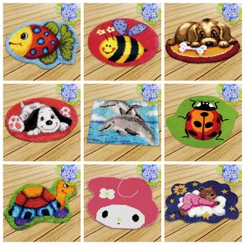 

Prajna Needlework Crochet Latch Hook Animal Series Rug Kit Mat DIY Unfinished Accessories Carpet Embroidery Handmade Room Floor