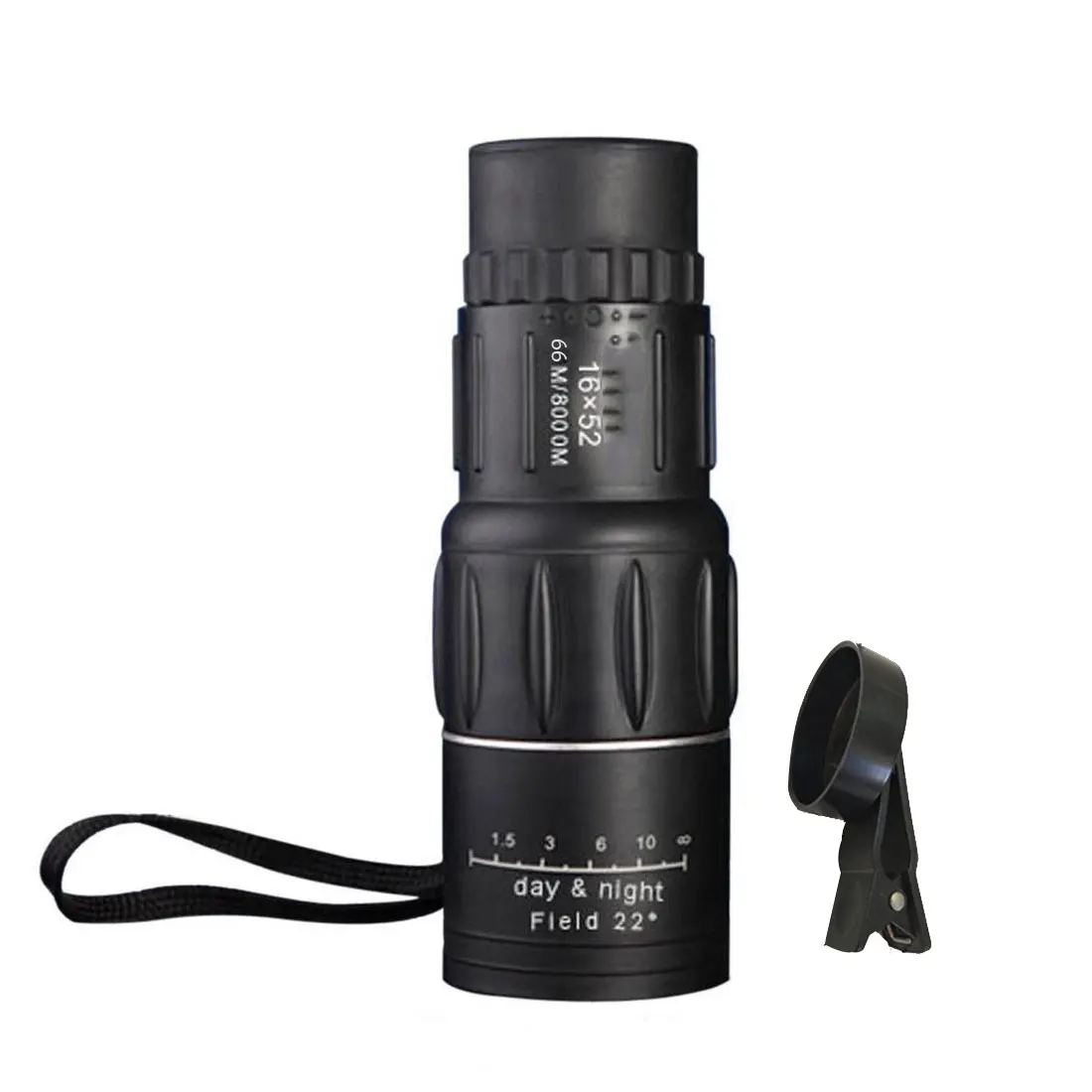 telescope and clip 16X52 Монокуляр мощный телескоп для пеших прогулок бинокль ночного видения для наблюдения за птицами HD оптические линзы с высоким увеличением - Цвет: telescope and clip