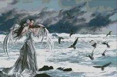 

xiaoyi cotton self-matching cross stitch Cross stitch RS cotton comes with Hae white wing angel