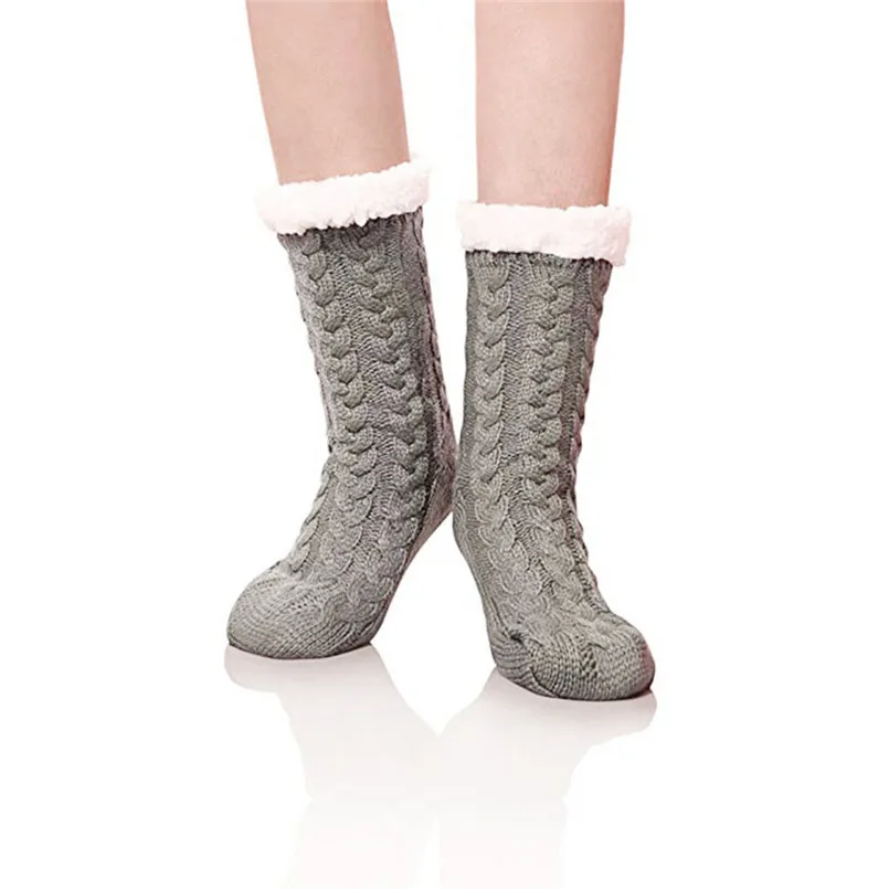 Женская зимняя супер мягкая теплая удобная пушистая флисовая подкладка Рождественский подарок с Gripp хлопок Повседневная meia дропшиппинг 40sp26