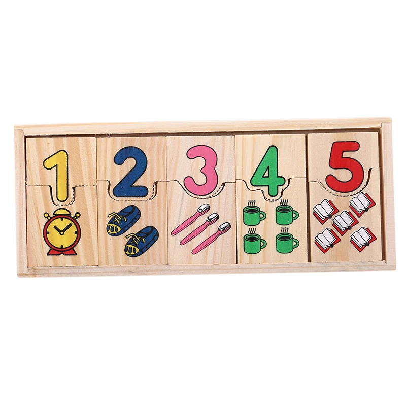  Montessori Wooden Toys for Children Math Puzzle Kids Teaching Logarithmic Matching Plate Board Digi - 4000161679558
