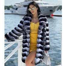 

Luxury Women Real Rex Rabbit Fur Coat Turn-down Collar High Quality Natural Rex Rabbit Fur Coats Full Pelt Fur Overcoat Luxury