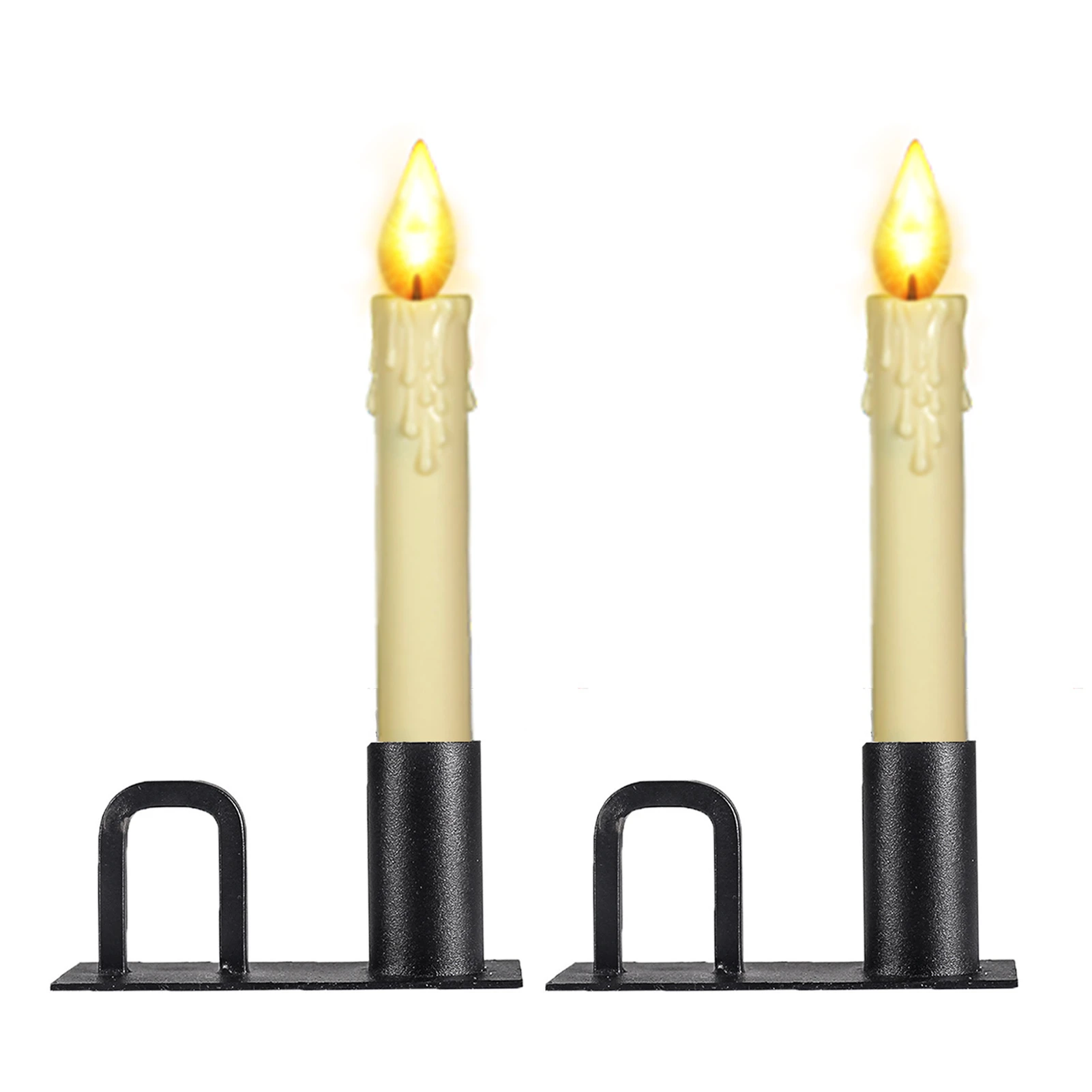 2pcs Candle Holders Small Stand Holder Black Simple Retro Candelabrum