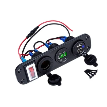 

4 in 1 Dual QC3.0 Power Charger C-Igarette Lighter Socket Digital Voltmeter with Rocker Switch&Smart Bluetooth Control