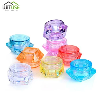 

5Pcs 3g 5g Plastic Diamond Jar Clear Plastic Pot for Nail Art Glitters Mini Small Make Up Cream Cosmetic Sample Container New