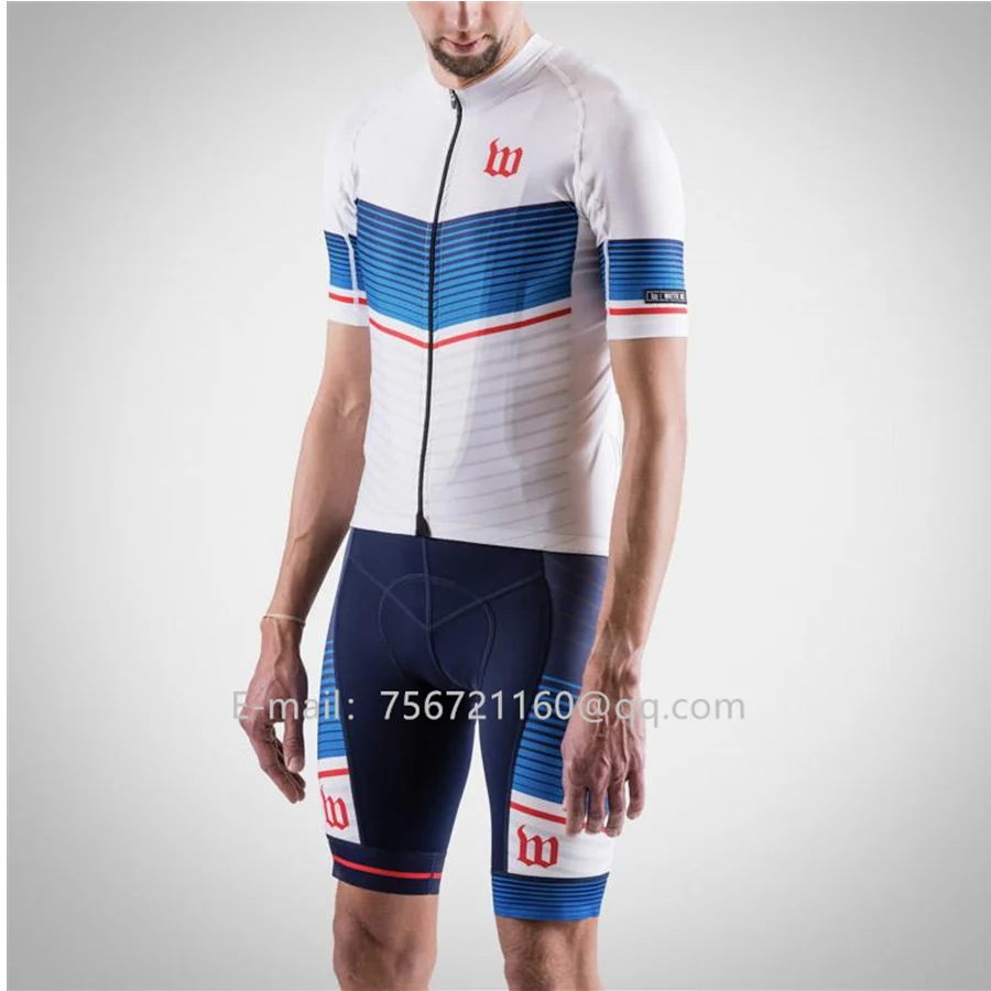Wattie tint roupas para ciclismo Мужская велосипедная майка roupas p/ciclismo bisiklet forma bicicleta roupa спортивная одежда шорты - Цвет: Белый