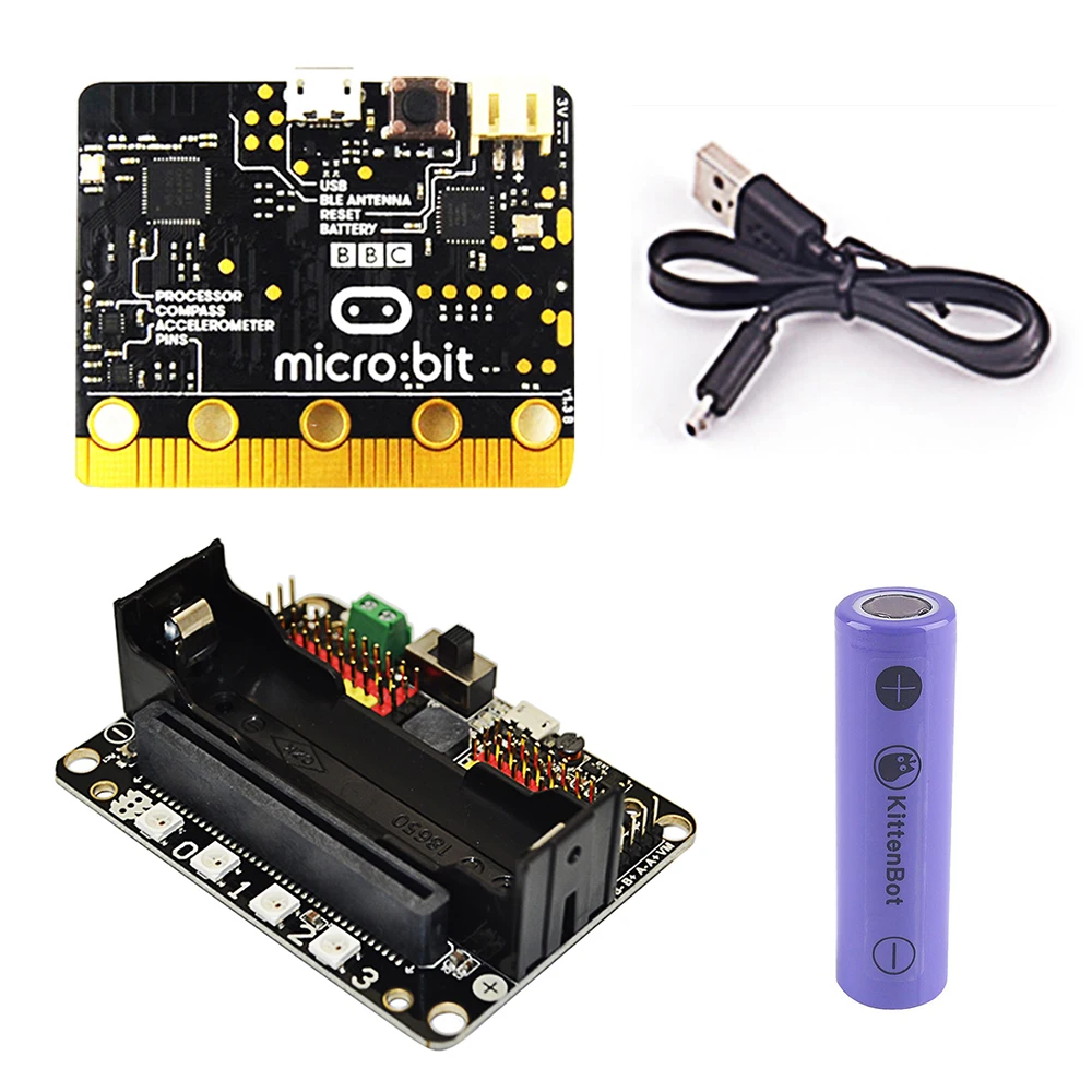 Günstige BBC Micro bit Starter Kit mit Micro bit Breakout Board, microbit Board fall und Alligator Clips Verwendet für Lehre DIY Anfänger
